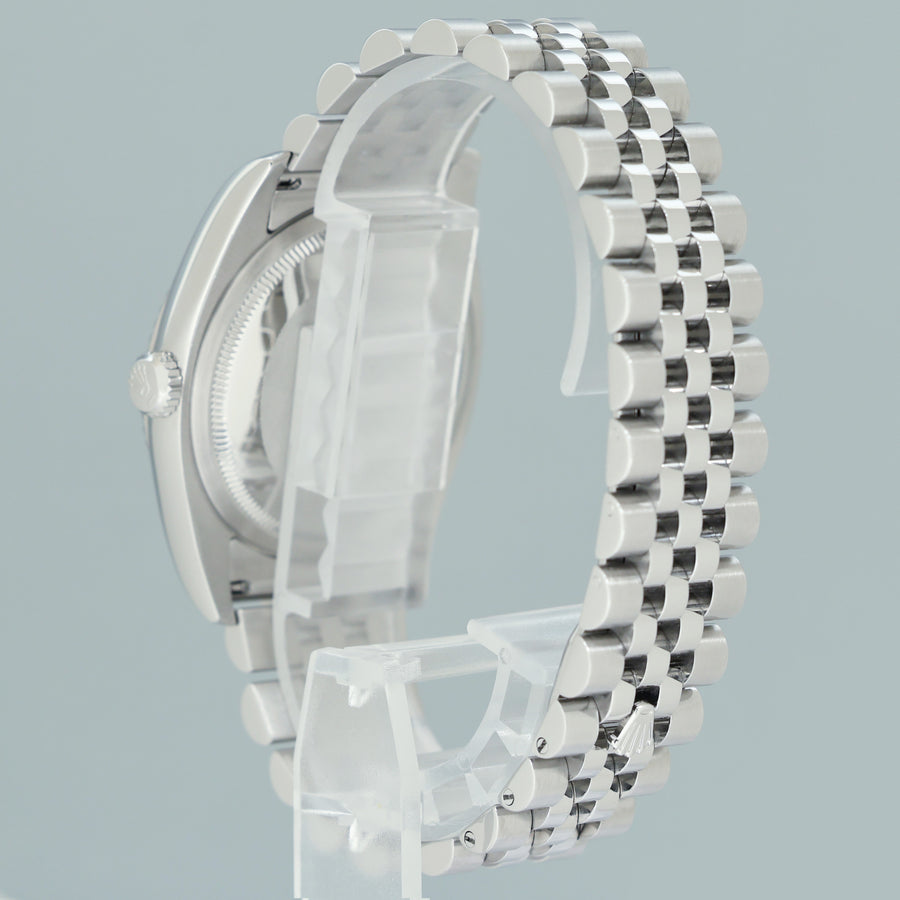 2006 MINT Papers Rolex 116234 DateJust Steel Rhodium Roman 36mm Jubilee Steel Watch
