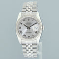 2006 MINT Papers Rolex 116234 DateJust Steel Rhodium Roman 36mm Jubilee Steel Watch