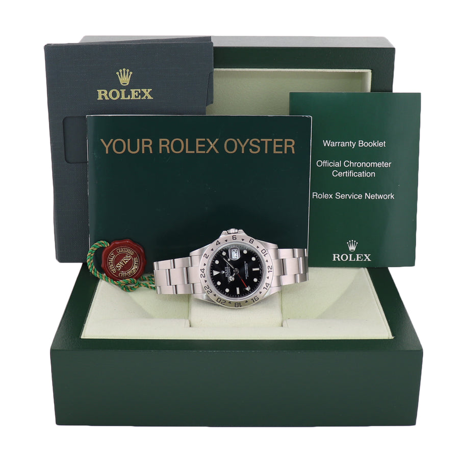 2007 MINT Rolex Explorer II 16570 Stainless Steel Black 3186 GMT 40mm Watch Box