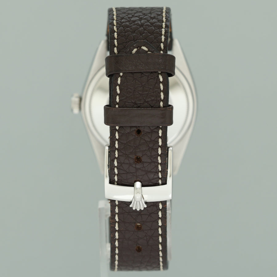 Rolex 1500 Date 34mm Steel Oyster Silver Stick Leather Automatic Watch Box