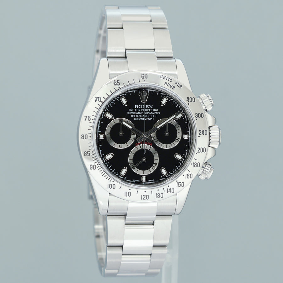 PAPERS 2026 RSC MINT Rolex Daytona 116520 Black Dial Steel Chronograph 40mm Watch Box