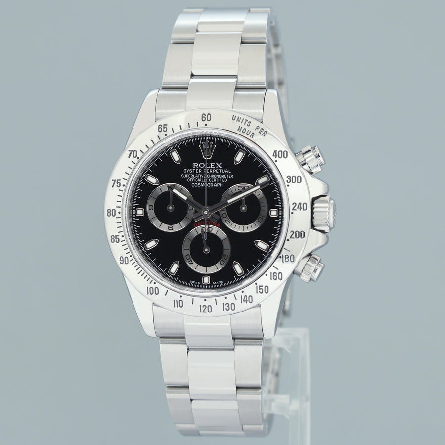 PAPERS 2026 RSC MINT Rolex Daytona 116520 Black Dial Steel Chronograph 40mm Watch Box