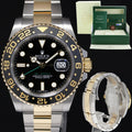 MINT PAPERS 116713 Rolex GMT-Master II 2 Ceramic Black Two Tone Steel Gold Watch Box