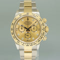 2022 MINT 116503 Rolex Daytona Two Tone Yellow Gold Champagne Diamond Watch