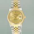 MINT Rolex Oyster Perpetual Date 34mm Champagne 15233 Two Tone Jubilee Watch Box