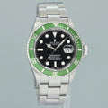 MINT Rolex Flat 4 Kermit F Serial 16610LV Green Submariner 40mm Watch Box