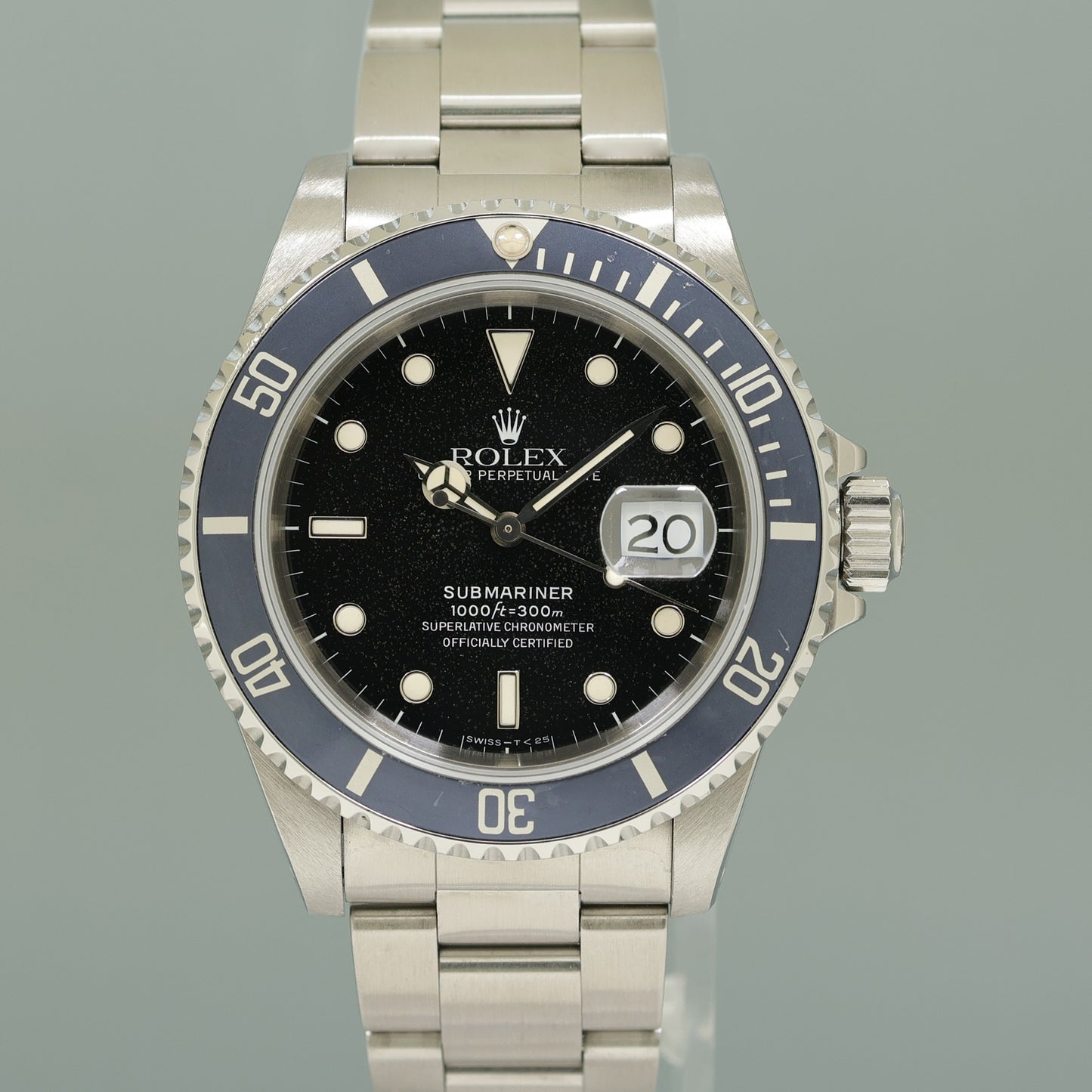 MINT Rolex Submariner Date 16610 Patina Steel Black Oyster 40mm Watch Box