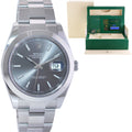 2023 NEW PAPERS Rolex 126300 DateJust 41mm 41 Steel Rhodium Stick Oyster Watch Box
