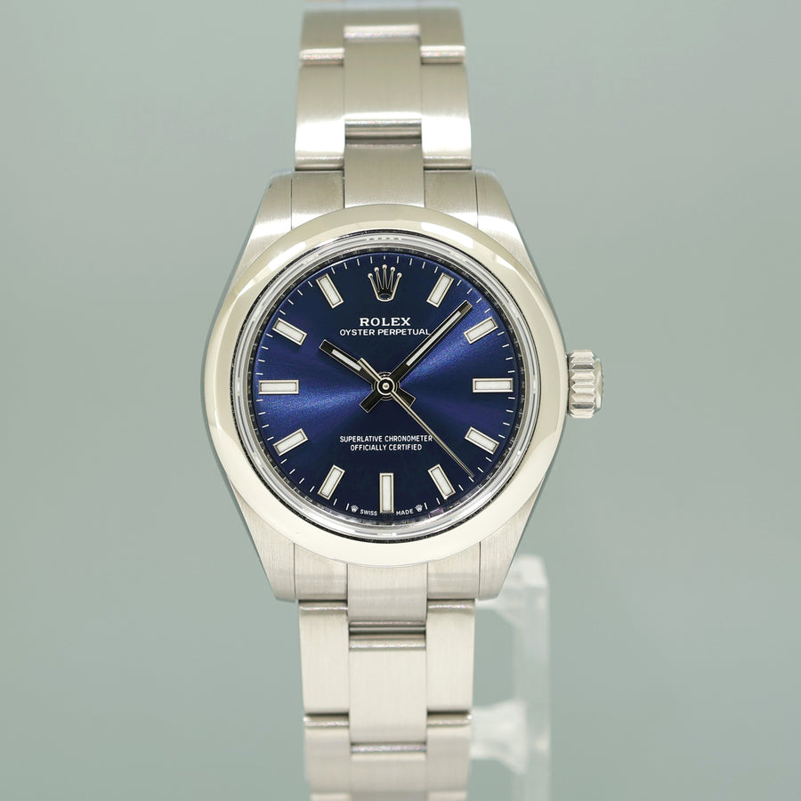 2020 PAPERS MINT Rolex 276200 Oyster Perpetual 28mm Blue Dial Oyster Watch Box