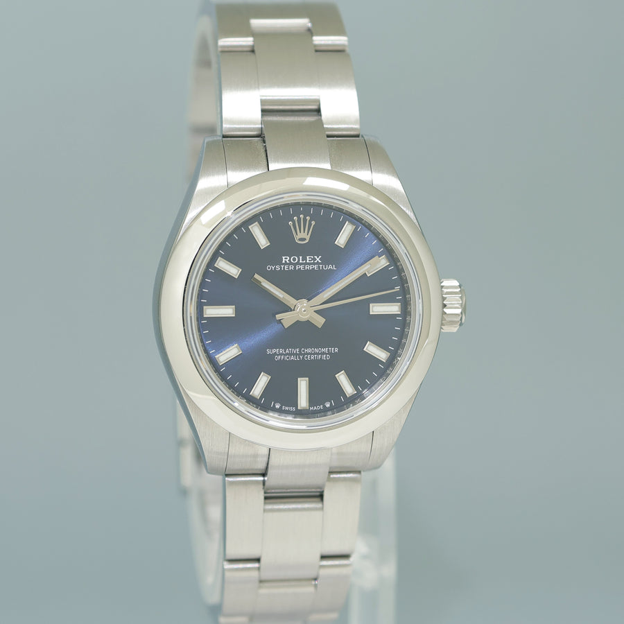 2020 PAPERS MINT Rolex 276200 Oyster Perpetual 28mm Blue Dial Oyster Watch Box