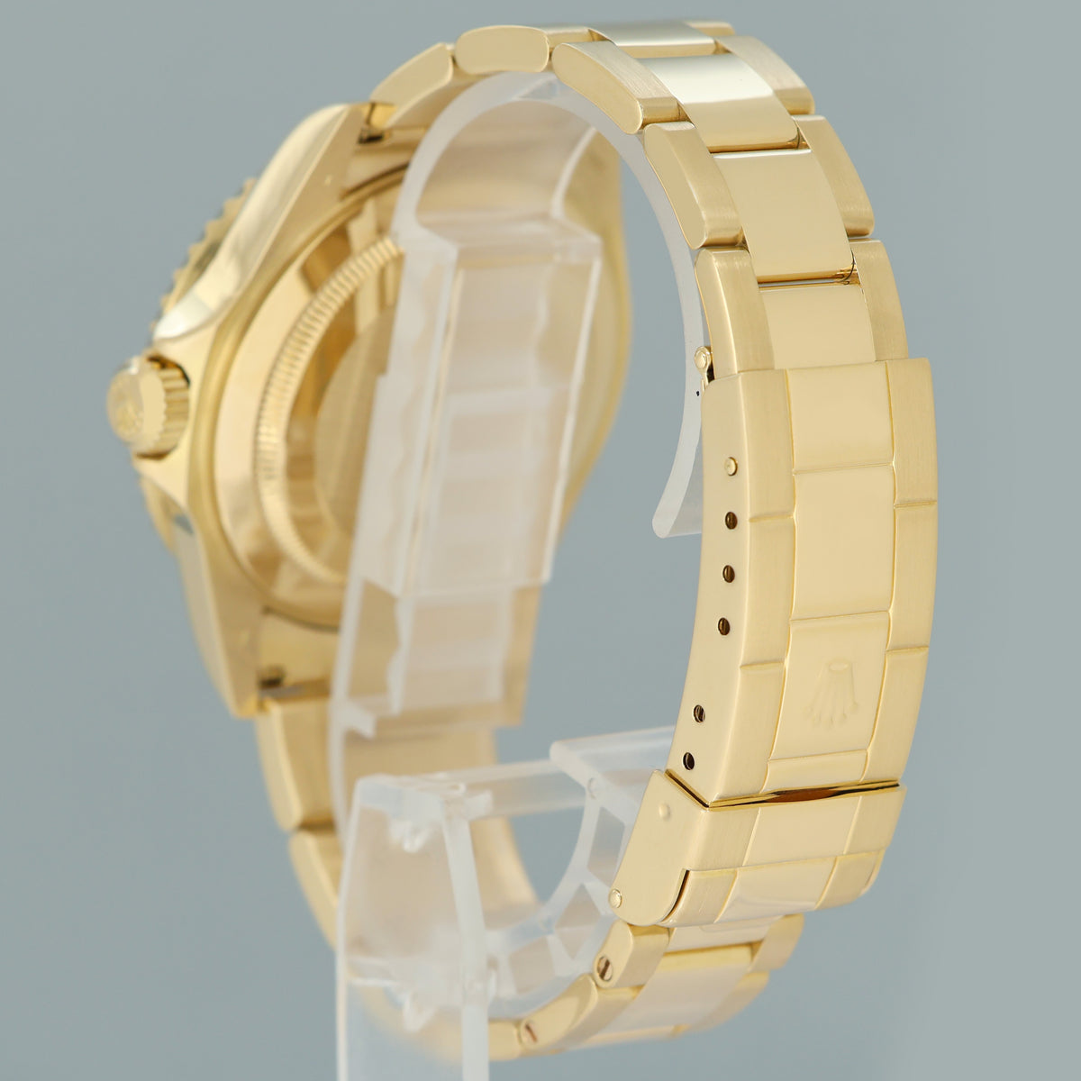 2002 MINT Rolex 16618LN Submariner 18k Yellow Gold Black Dial 40mm No Hole Case Watch