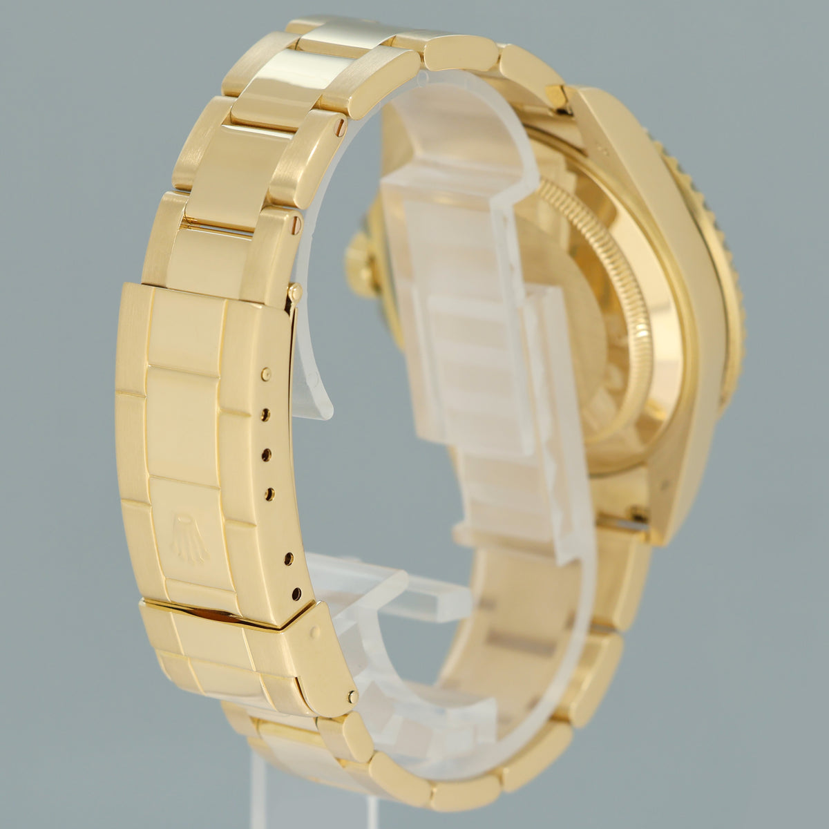 2002 MINT Rolex 16618LN Submariner 18k Yellow Gold Black Dial 40mm No Hole Case Watch