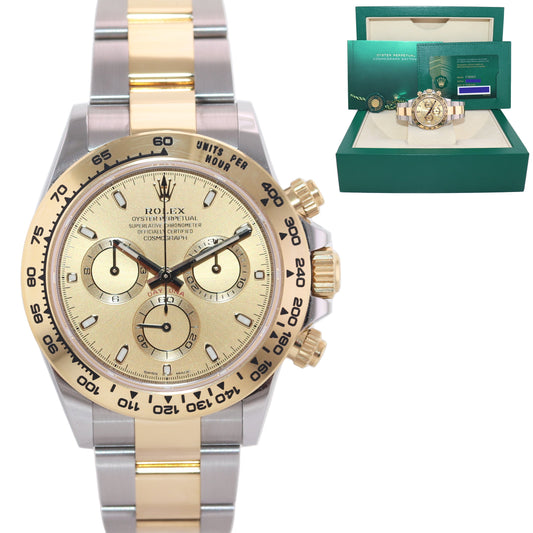 2023 NEW PAPERS Rolex Daytona 116503 Champagne Chrono Two Tone Gold Watch