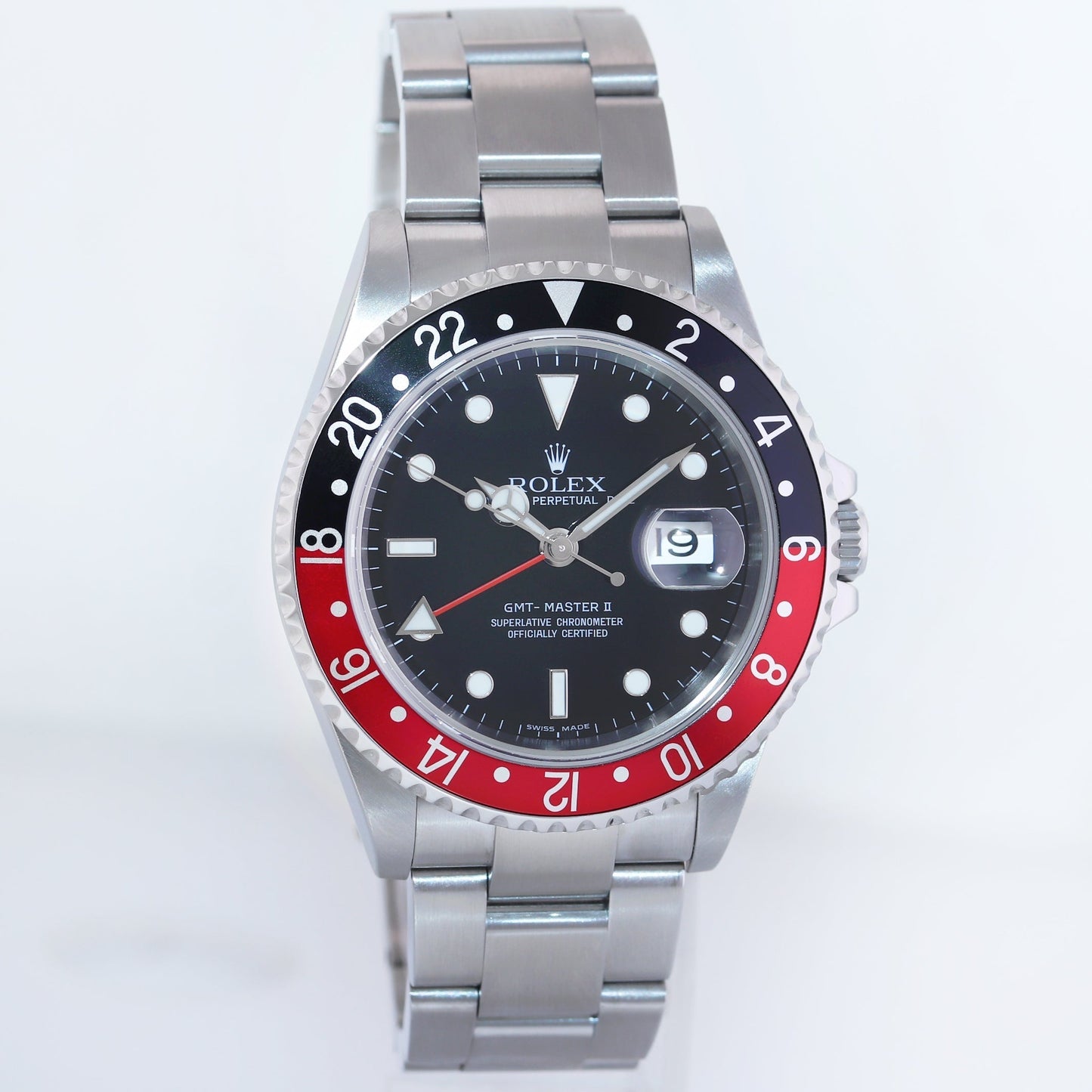 MINT 2006 Rolex GMT-Master 2 Coke Black Red Steel No Holes 16710 Watch Box