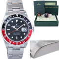 MINT 2004 Rolex GMT-Master 2 Coke Black Red Steel No Holes 16710 Watch Box