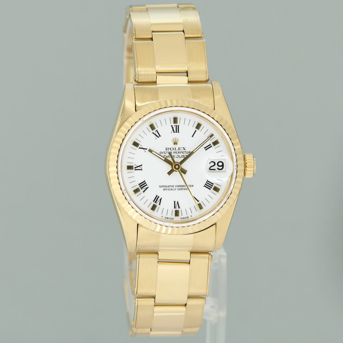 MINT Ladies Rolex 68278 Yellow Gold 31mm Midsize Datejust Oyster Watch