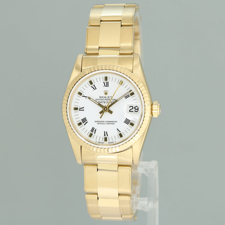 MINT Ladies Rolex 68278 Yellow Gold 31mm Midsize Datejust Oyster Watch