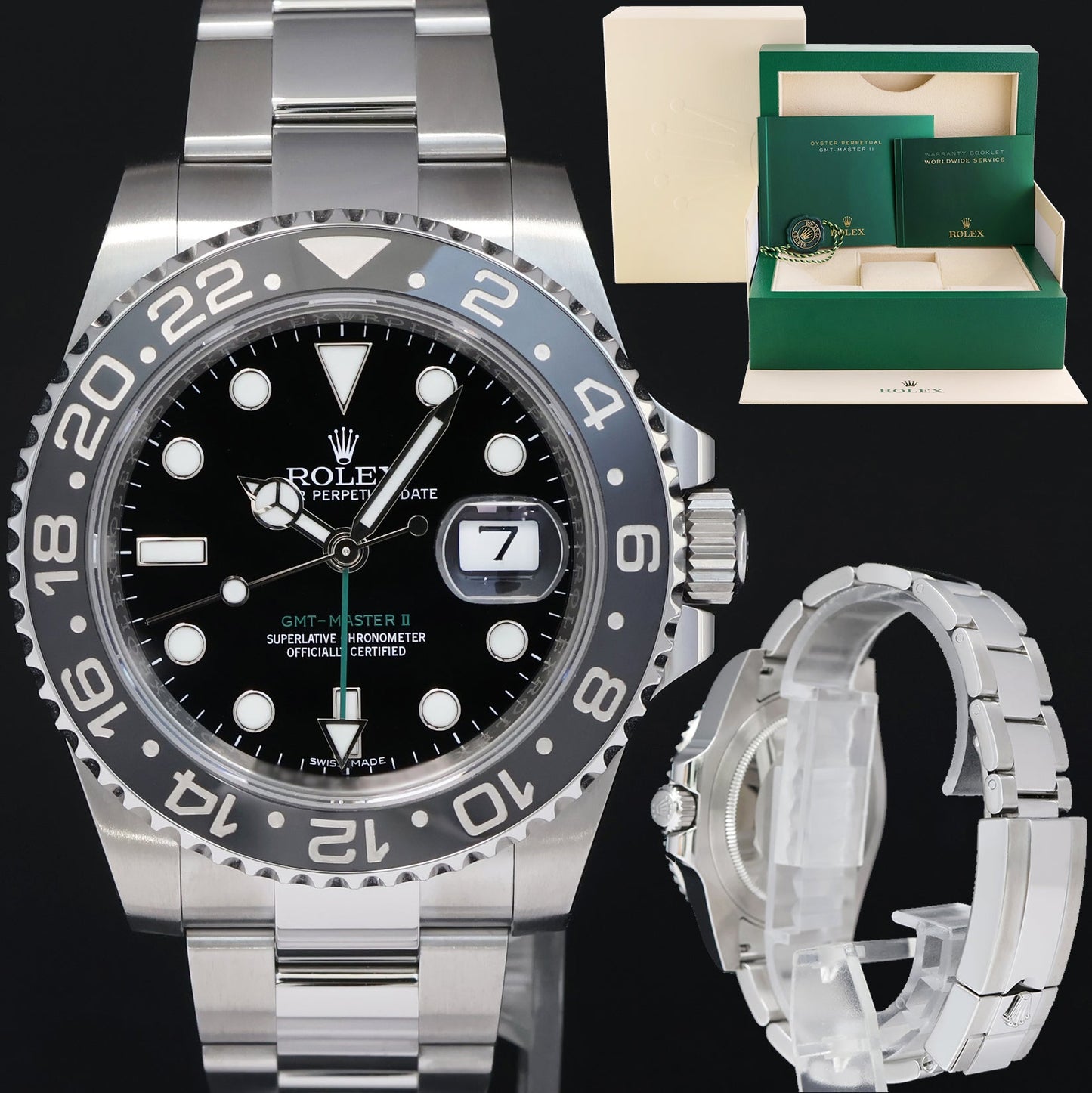 MINT 2016 Rolex GMT Master II 116710 Steel Ceramic Black Dial 40mm Watch Box