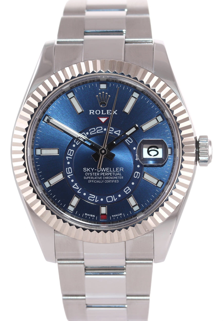 2019 MINT PAPERS Rolex Blue Sky-Dweller Steel White Gold 42mm 326934 Watch Box
