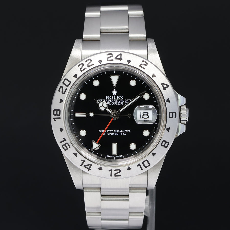 MINT 2005 PAPERS Rolex Explorer II 16570 Black Date GMT 40mm No Holes Watch Box