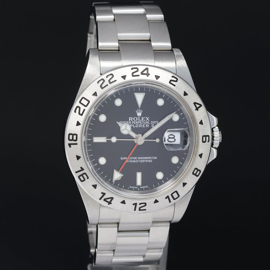 MINT 2005 PAPERS Rolex Explorer II 16570 Black Date GMT 40mm No Holes Watch Box