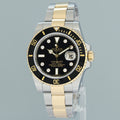 MINT Rolex Submariner 116613LN Two Tone Steel Yellow Gold Black Diamond Serti Watch