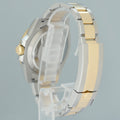 MINT Rolex Submariner 116613LN Two Tone Steel Yellow Gold Black Diamond Serti Watch
