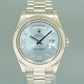 PAPERS MINT Rolex Day-Date 41mm Blue Diamond Roman Platinum President 218206 Watch
