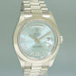 PAPERS MINT Rolex Day-Date 41mm Blue Diamond Roman Platinum President 218206 Watch