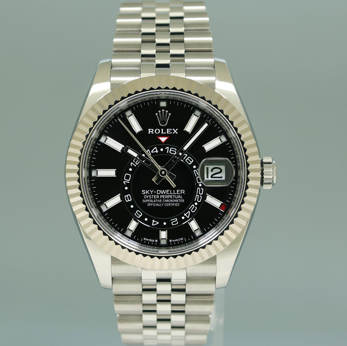 2026 NEW PAPERS Rolex 336934 Sky-Dweller Steel Black Jubilee Fluted Watch Box