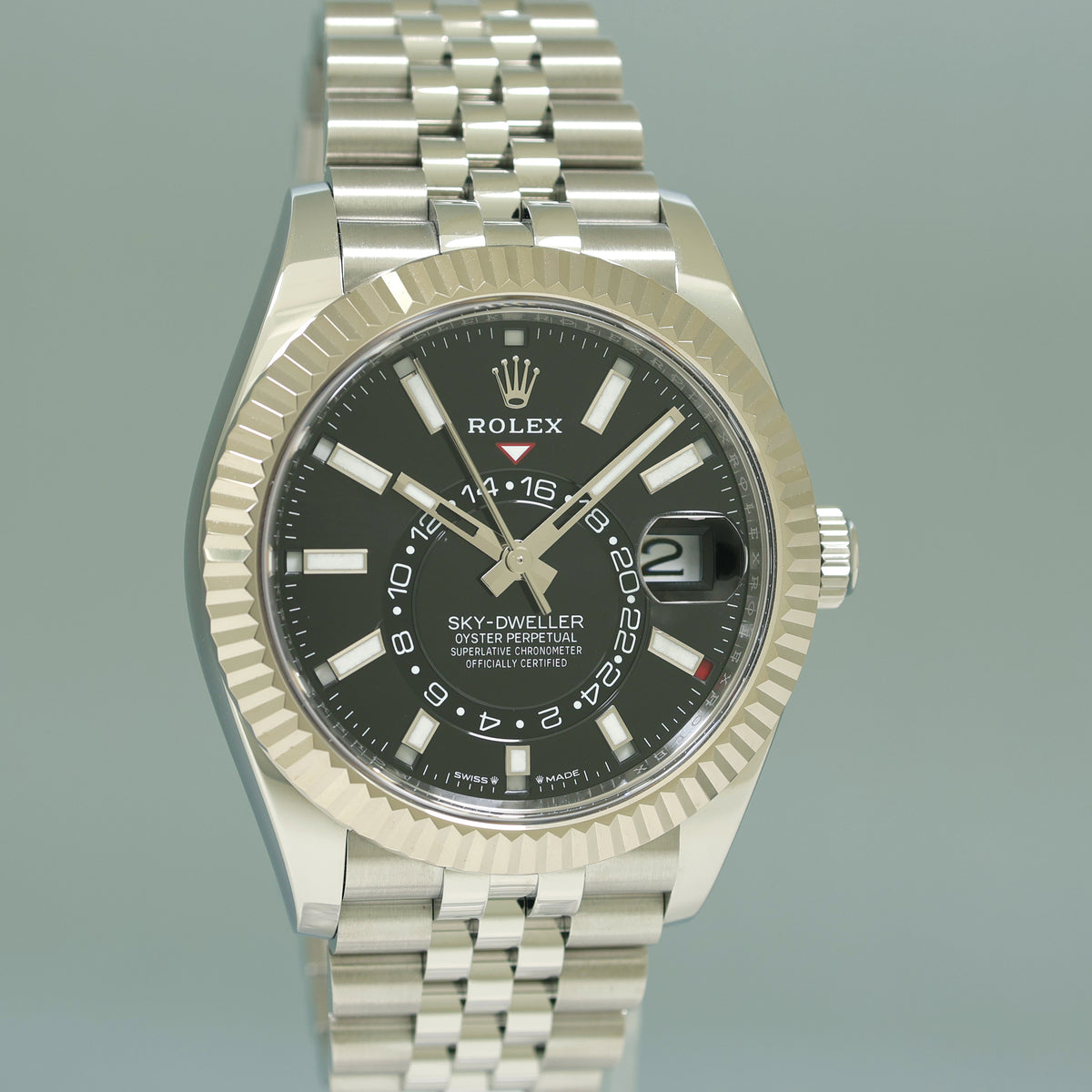 2026 NEW PAPERS Rolex 336934 Sky-Dweller Steel Black Jubilee Fluted Watch Box