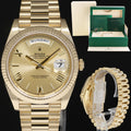 2022 MINT Rolex Day-Date 40 President 228238 Champagne Roman Yellow Gold Watch