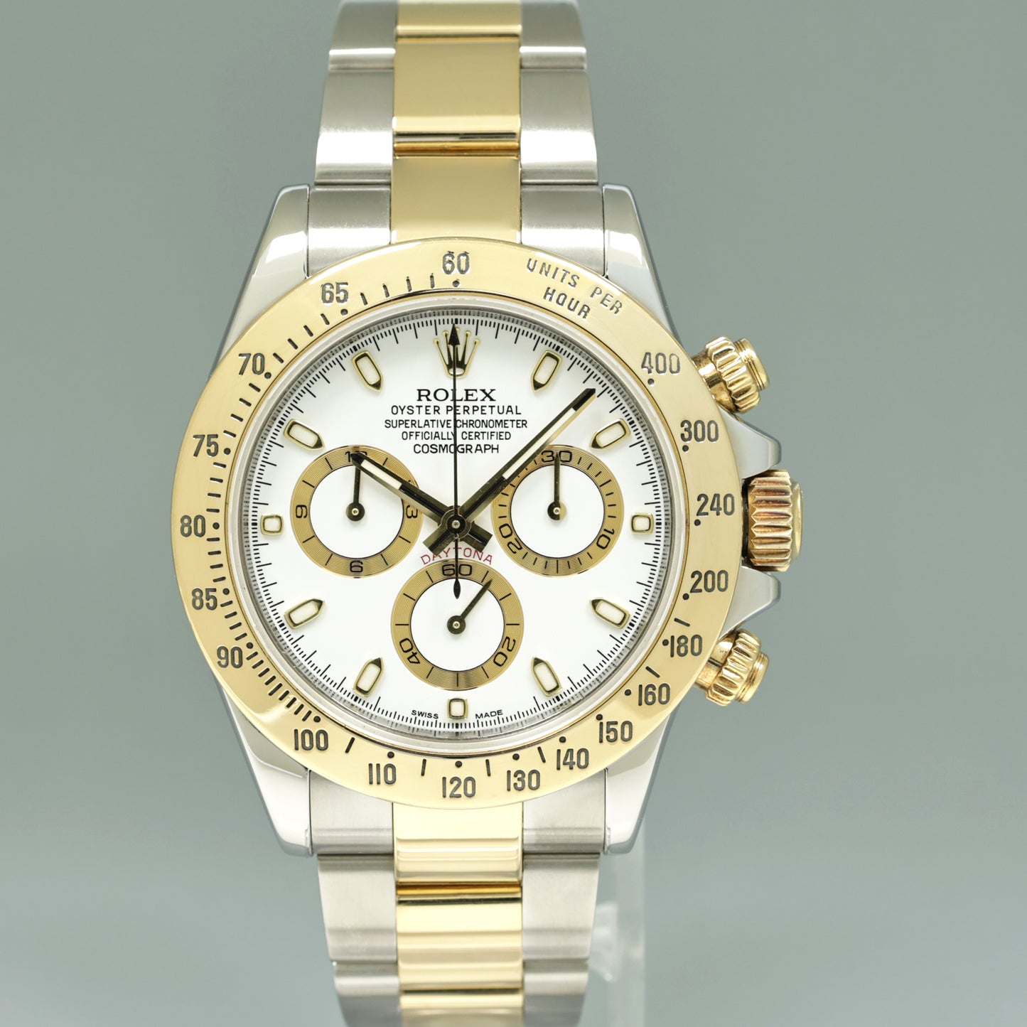 2010 MINT Rolex Daytona 116523 White Dial Steel Yellow Gold Two Tone Watch Box