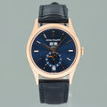 2017 MINT Patek Philippe 5396R Rose Gold Annual Calendar 39mm Blue Dial Moonphase Watch