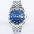 2022 MINT Rolex DateJust 41 Blue Diamond Jubilee Fluted 126334 Watch Box