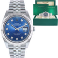 2022 MINT Rolex DateJust 41 Blue Diamond Jubilee Fluted 126334 Watch Box
