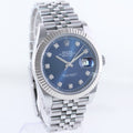 2022 MINT Rolex DateJust 41 Blue Diamond Jubilee Fluted 126334 Watch Box
