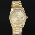 MINT Rolex President Day-Date Champagne 18038 Quickset Yellow Gold Watch