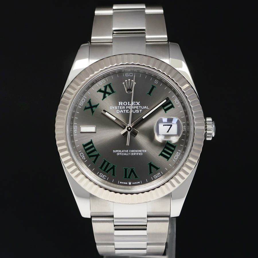 MINT PAPERS Rolex 126334 DateJust 41 Wimbledon Dial Fluted Oyster Band Watch Box