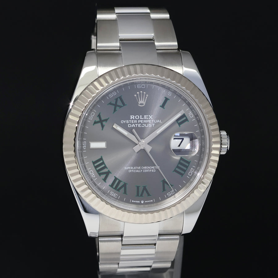 MINT PAPERS Rolex 126334 DateJust 41 Wimbledon Dial Fluted Oyster Band Watch Box