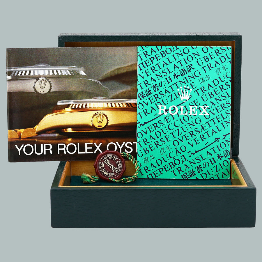 Rolex DateJust 36mm Black Stick 1601 Jubilee Steel Watch Box