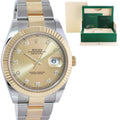 2021 MINT Rolex DateJust 126333 Two Tone Gold Champagne Diamond 41mm Watch Box