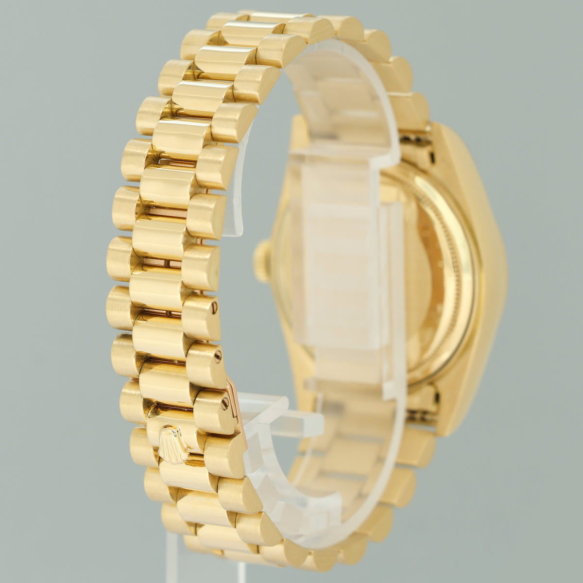 MINT Rolex 18038 President Day Date Yellow Gold Champagne Diamond Quickset Watch