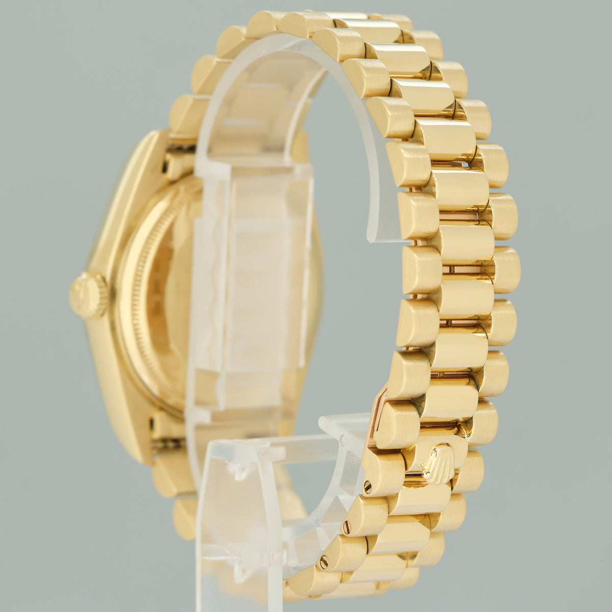 MINT Rolex 18038 President Day Date Yellow Gold Champagne Diamond Quickset Watch