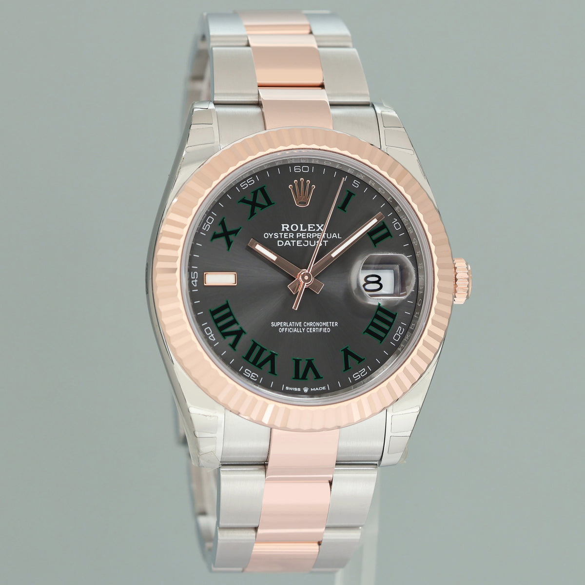 2024 NEW STICKERS Rolex DateJust 41 126331 Wimbledon Rose Gold Two-Tone Oyster Watch