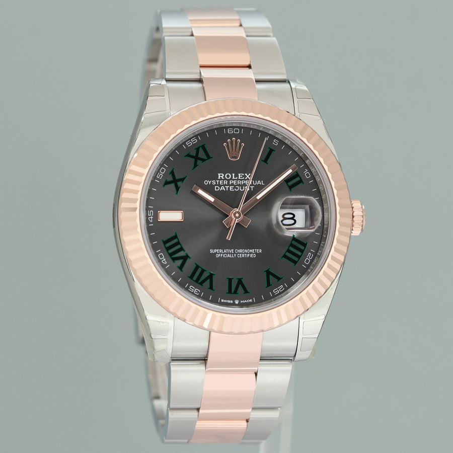 2024 NEW STICKERS Rolex DateJust 41 126331 Wimbledon Rose Gold Two-Tone Oyster Watch