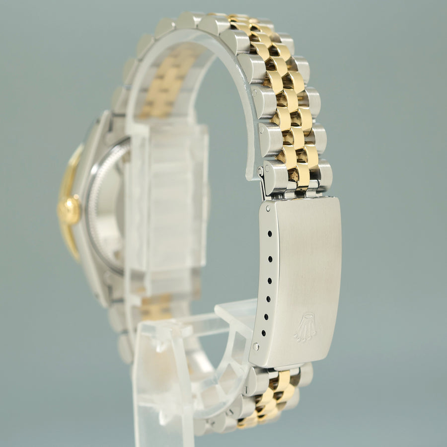 Ladies Rolex 68273 Two Tone 18k Gold Steel 31mm Pearl Diamond Dial Bezel Watch