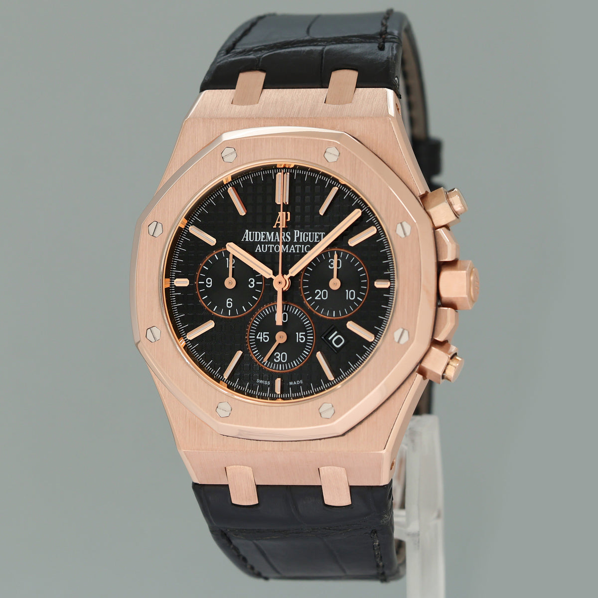 2023 Service Audemars Piguet Royal Oak Leather Chrono 41mm Rose Gold 26320OR Watch