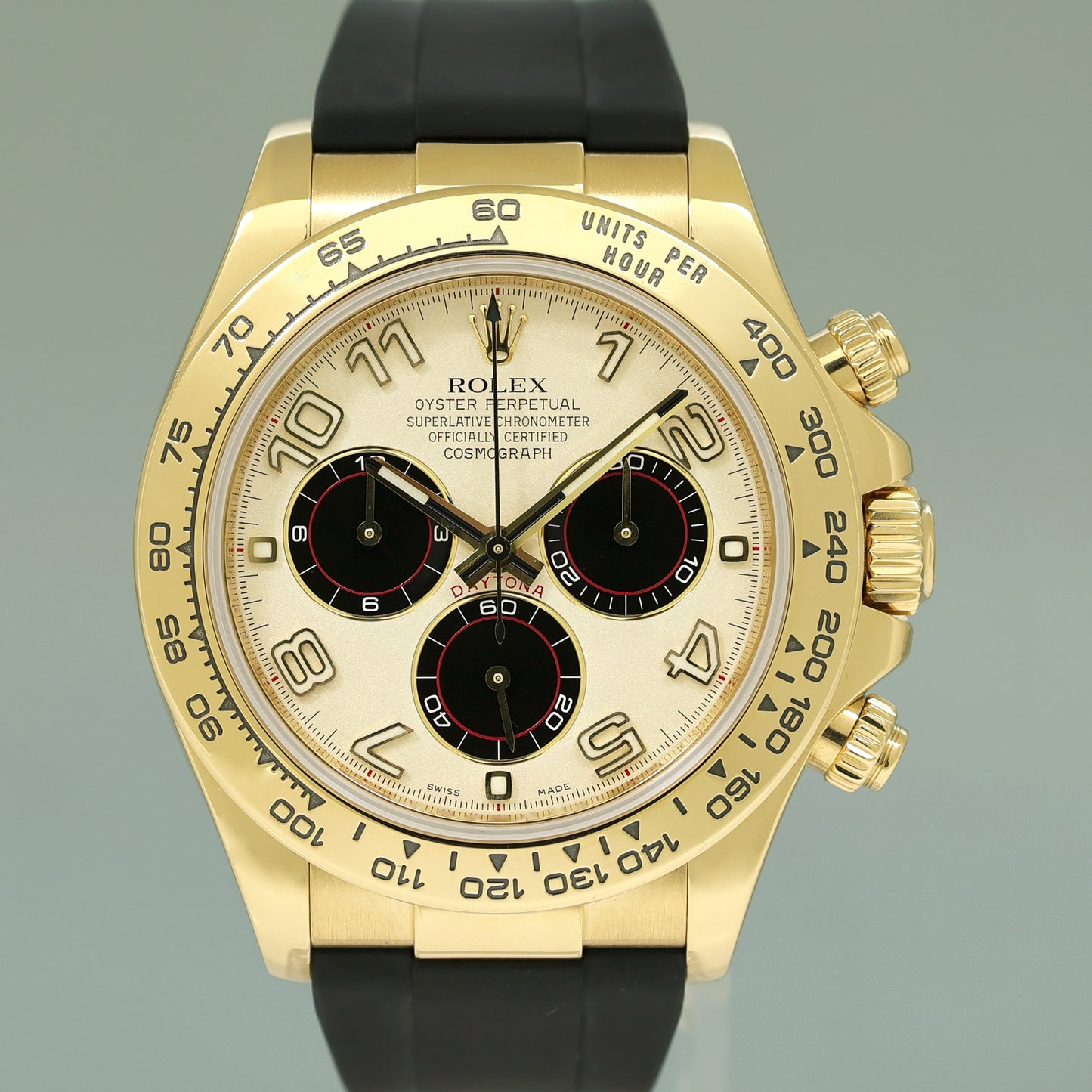 2009 MINT Rolex 116518 Daytona Cosmograph White Panda Yellow Gold Watch Box