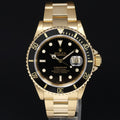 2001 MINT Rolex 16618 Submariner Yellow Gold Black Dial 40mm Watch Box